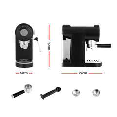 Devanti 20 Bar Coffee Machine Espresso Cafe Free Delivery