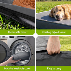 i.Pet Dog Bed Large Water-resistant Egg Crate Foam Orthopedic Pet Mat Grey