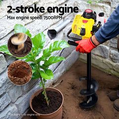 Giantz Post Hole Digger Motor Only Petrol Engine Yellow