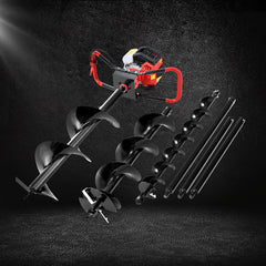 Giantz 65CC Post Hole Digger Petrol Motor Drill Extension Auger Bits Kits