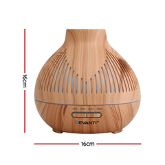Devanti Ultrasonic Aroma Diffuser Aromatherapy 400ml LED Lights Iron Humidifier