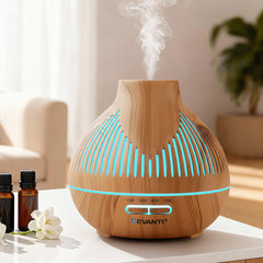 Devanti Ultrasonic Aroma Diffuser Aromatherapy 400ml LED Lights Iron Humidifier