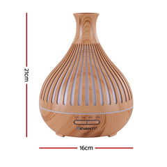 Devanti Ultrasonic Aroma Diffuser Aromatherapy 400ml LED Lights Iron Humidifier