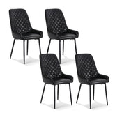 Artiss Set of 4 Dining Chairs Retro PU Leather Kitchen Lounge Cafe Accent Chair Black