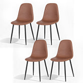 Artiss Set of 4 Dining Chairs Retro PU Leather Kitchen Lounge Cafe Accent Chair Brown