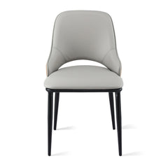 Artiss Set of 1 Dining Chair Hollow PU Leather Kitchen Lounge Cafe Accent Chairs Grey