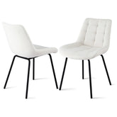 Artiss Set of 2 Dining Chairs Velvet Tufted Kitchen Lounge Cafe Accent Chair Beige