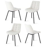 Artiss Set of 4 Dining Chairs Velvet Tufted Kitchen Lounge Cafe Accent Chair Beige