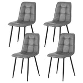 Artiss Set of 4 Dining Chairs Retro PU Leather Kitchen Lounge Cafe Accent Chair Grey