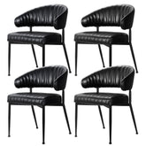Artiss Dining Chairs Set of 4 Leather Hollow Armchair Black