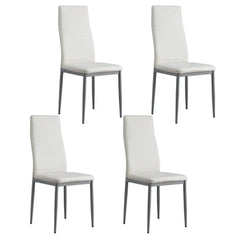 Artiss Dining Chairs Set of 4 Leather Channel Tufted White