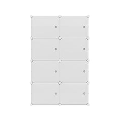 Artiss Shoe Rack DIY Set of 8 Storage Cube Stackable White