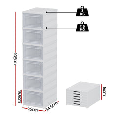 Artiss Foldable Shoe Rack Organizer 6 Tier Storage Shelf Hallway - Free Delivery