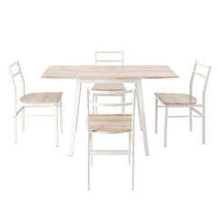 Artiss Dining Table and Chairs Set 5pcs with Extendable 60-120cm Drop-Leaf Table