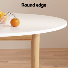 1 Artiss Dining Table and 4 Chairs Set White Wood