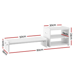Artiss Monitor Stand and 3-Tier Desk Organiser 2-in-1 Modular Computer Monitor