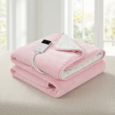 Giselle Electric Throw Rug Dual Side Fleece Flannel Heated Blanket Pink - Free Delivery