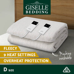 Giselle Electric Blanket Double Fitted Heated Washable Fleecy Underlay Winter