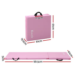Everfit 180x60cm Gymnastics Mats Folding Exercise Floor Mat Portable 3 Fold