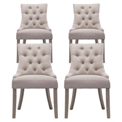 Artiss Dining Chairs Set of 4 Linen French Provincial Beige