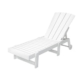 Gardeon Sun Lounge Beach Chair HDPE Adirondack Lounger Patio Outdoor Furniture with Wheels White