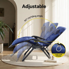 Gardeon Sun Lounge Lounger Folding Camping Zero Gravity Chair Outdoor Furniture