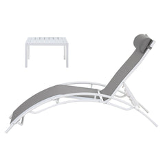 Gardeon 3PC Sun Lounge Outdoor Lounger Table Chairs Steel Patio Furniture Garden