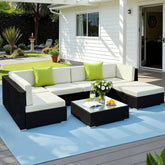 Gardeon 7-Piece Outdoor Sofa Set Wicker Couch Lounge Setting Cover
