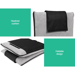 Artiss 4X Floor Lounge Sofa Bed Floor Cushion Velvet Grey