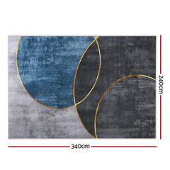 Artiss Washable Floor Rug 240X340cm Large Geometric Area Rug Modern Floor Carpet