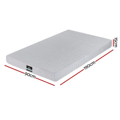 Giselle Bedding Cool Gel Memory Foam Mattress Charcoal 7-Zone Washable Bamboo Cover 15cm Single