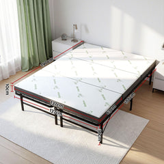 Giselle Folding Bed with Mattress Double Portable Foldable Guest Bed Bamboo Cover