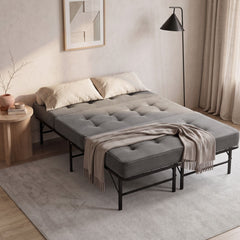 Giselle Double Folding Bed with Mattress Metal Frame Guest Bed 15cm Foam