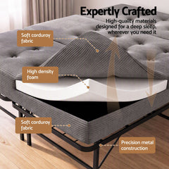 Giselle Double Folding Bed with Mattress Metal Frame Guest Bed 15cm Foam