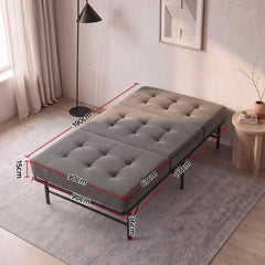 Giselle Single Folding Bed with Mattress Metal Frame Guest Bed 15cm Foam