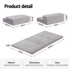 Giselle Foldable Mattress Folding Sofa Bed 4-fold Sleeping Camping Cushion Mat