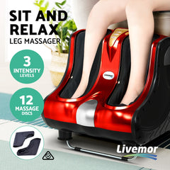 Livemor Foot Massager Massagers Shiatsu Electric Roller Ankle Calf Leg Kneading