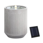 Gardeon Solar Fountain Water Feature Outdoor Fountain LED Lights Beige