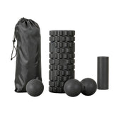 Everfit Foam Roller Set 4 in 1 Grid High Density Massager for Deep Tissue Trigger Point Myofascial Release Back Pain Muscle Recovery Gym Home Fitness Equipment with Storage Bag Supports 150kg