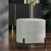 Artiss Ottoman Foot Stool Square Linen Grey Free Delivery