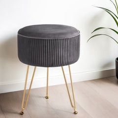 Artiss Ottoman Foot Stool Vanity Velvet Round Free Delivery