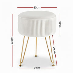 Artiss Ottoman Foot Stool Vanity Velvet Round Free Delivery