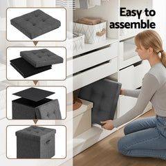 Artiss Storage Ottoman Rest Foot Stool Foldable Free Delivery