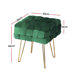 Artiss Ottoman Foot Stool Vanity Woven Velvet Free Delivery