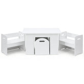 Keezi 3 Piece Kids Table and Chairs Set Storage Toys Play Activity Desk