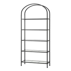 Artiss 5 Tiers Bookshelf Industrial Etagere Bookcase Display Shelf Black