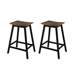 Artiss Bar Stools Set of 2 Kitchen Counter Stools Wooden Industrial Rustic Brown