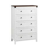 Artiss 5 Chest of Drawers Storage Tallboy White & Walnut