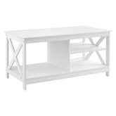 Artiss Coffee Table Storage Shelf White