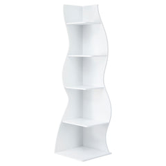 Artiss 5-Tier Bookshelf Corner Shelf S-shaped Storage Rack White